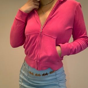 Y2k Vintage Hot Pink Juicy Couture Zip up Jacket
